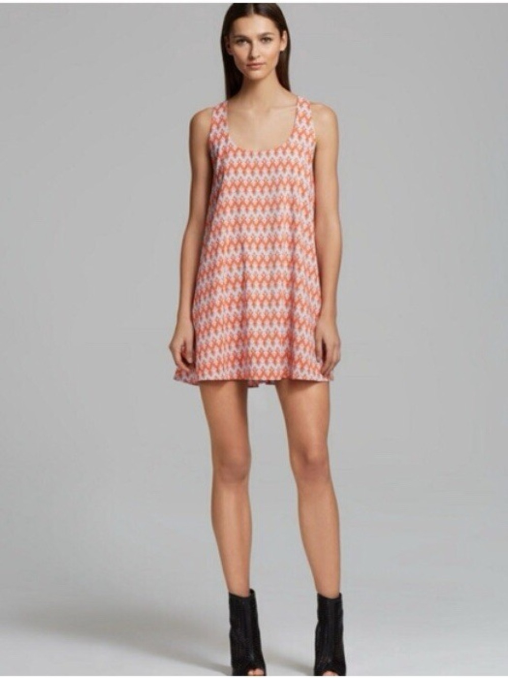 Alice + Olivia Orange and White Tank Mini Dress - Picture 1 of 9